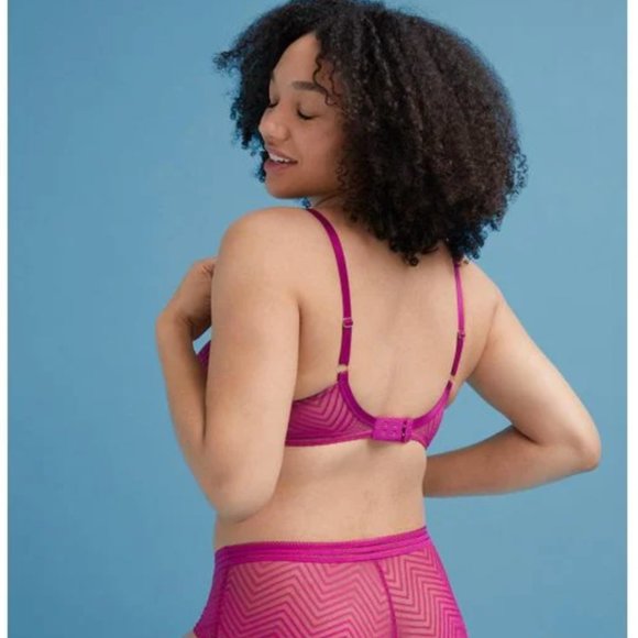 NWT thirdlove Graphic Mesh Demi Bra in Fuschsia 38F - Picture 4 of 8